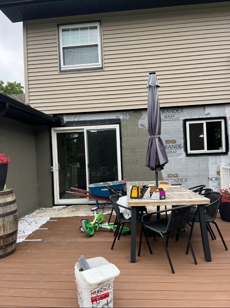 Stone Veneer & Deck — before