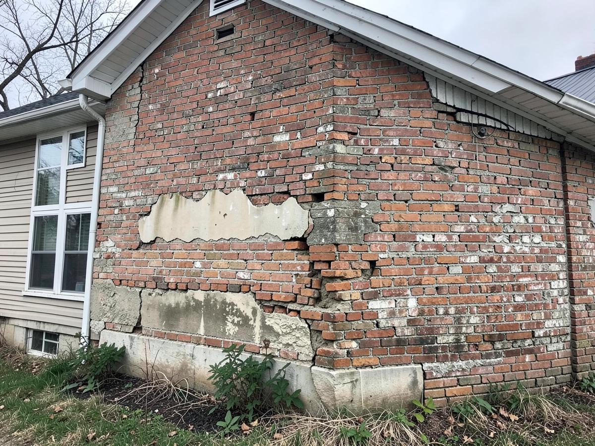 Failing Mortar Joints Rebuilt — before