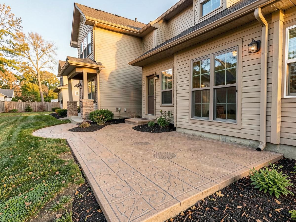 Stamped Concrete Patio & Walkway