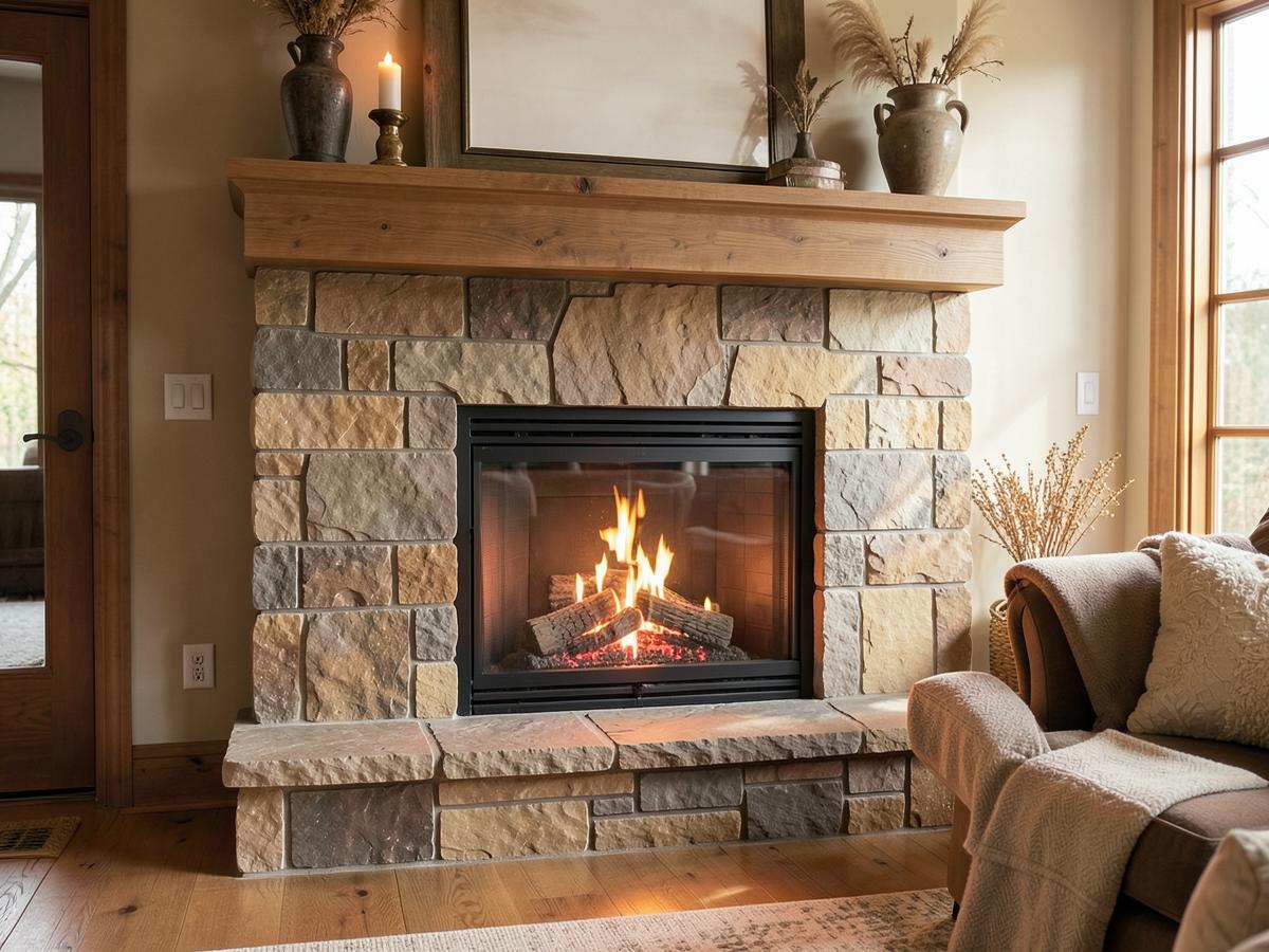 Cultured Stone Fireplace Build